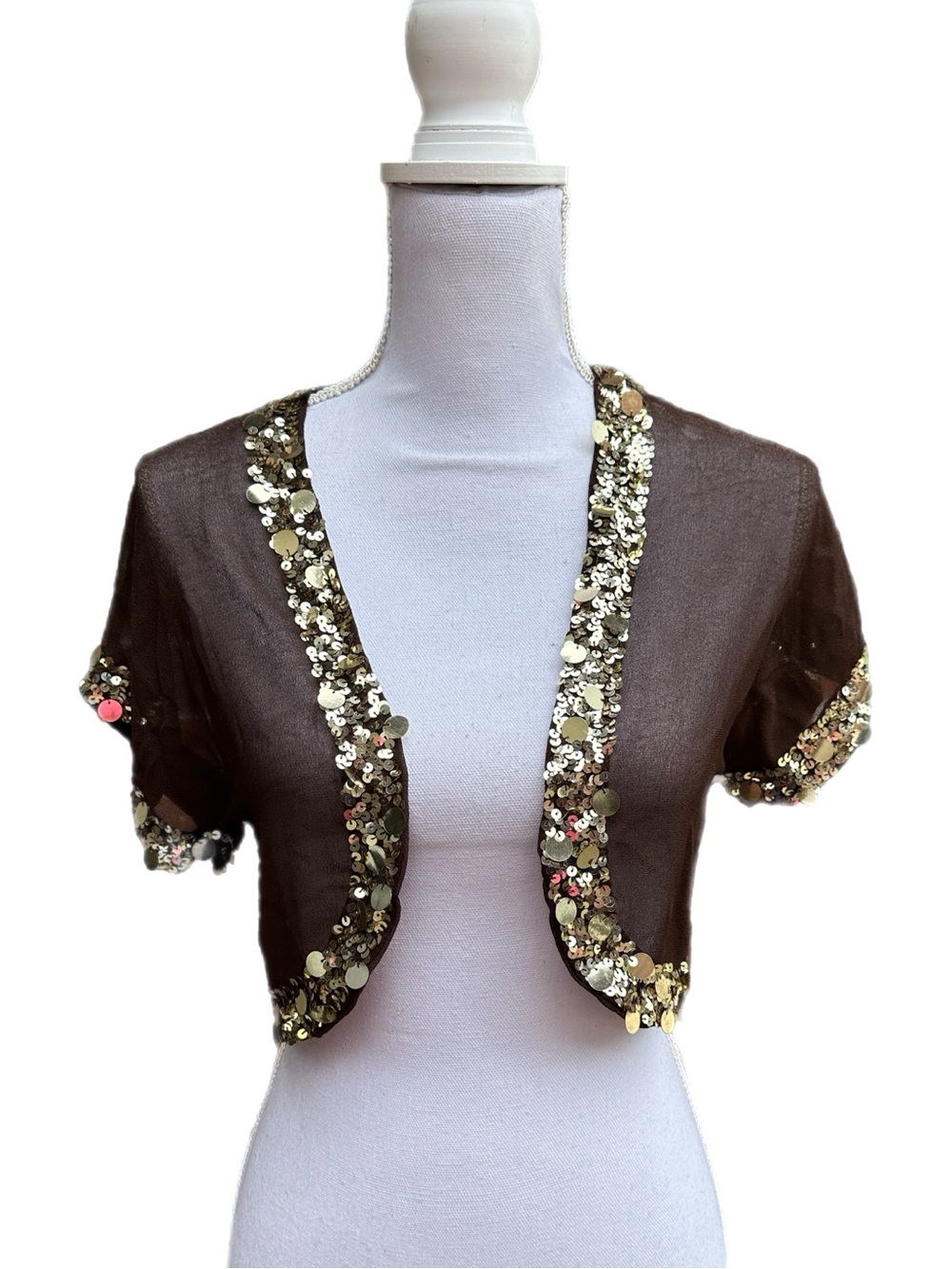 NWT Echo Cropped Bolero Sheer Jacket